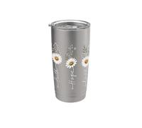 Fe Esperanza Amor Fe Cristiana Margarita Religiosa Flor Vaso térmico de acero inoxidable de doble pared