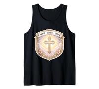 Fe Esperanza Amor Mujer Cristiana Floral Jesucristo Dios Niña Camiseta sin Mangas