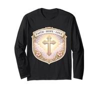 Fe Esperanza Amor Mujer Cristiana Floral Jesucristo Dios Niña Manga Larga