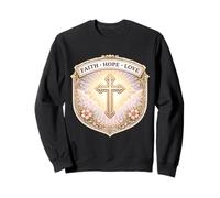 Fe Esperanza Amor Mujer Cristiana Floral Jesucristo Dios Niña Sudadera