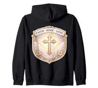 Fe Esperanza Amor Mujer Cristiana Floral Jesucristo Dios Niña Sudadera con Capucha