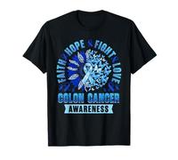 Fe Esperanza Lucha Amor Mes del Cáncer de Colon Apoyo de Concienti Camiseta