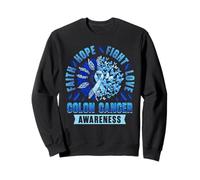 Fe Esperanza Lucha Amor Mes del Cáncer de Colon Apoyo de Concienti Sudadera