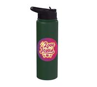 Fe espiritualidad amor Jesús cristiano arte religioso Stainless Steel Insulated Water Bottle