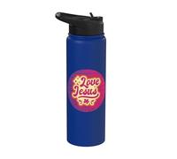Fe espiritualidad amor Jesús cristiano arte religioso Stainless Steel Insulated Water Bottle