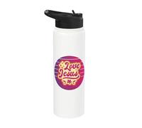 Fe espiritualidad amor Jesús cristiano arte religioso Stainless Steel Insulated Water Bottle