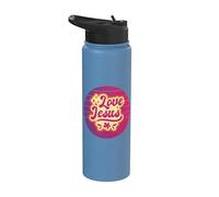 Fe espiritualidad amor Jesús cristiano arte religioso Stainless Steel Insulated Water Bottle