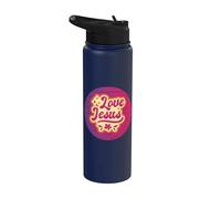 Fe espiritualidad amor Jesús cristiano arte religioso Stainless Steel Insulated Water Bottle