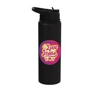 Fe espiritualidad amor Jesús cristiano arte religioso Stainless Steel Insulated Water Bottle