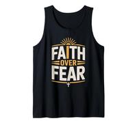 Fe Faith Over Fear Cristiano Jesús Dios Versículo Bíblico Camiseta sin Mangas