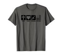 Fe Familia Armas de Fe y Libertad - Bandera de Estados Unidos Pro God Guns Camiseta, Hombre, Asfalto, 4XL