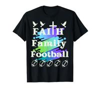 Fe, Familia, Fútbol, Diversión de otoño Ropa de Mujer Cristiana Camiseta gráfica económica