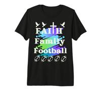 Fe, Familia, Fútbol, Diversión de otoño Ropa de Mujer Cristiana Camiseta Premium