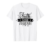 Fe Familia Libertad Patriótico Americano Cristiano Camiseta gráfica económica