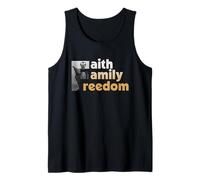 Fe Familia Libertad Valores Cristianos Americanos Camiseta sin Mangas