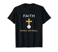 Fe Familia Softbol Cristiano Deportes Religiosos Atleta Camiseta