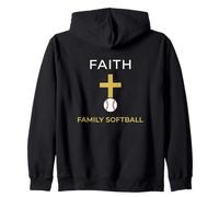 Fe Familia Softbol Cristiano Deportes Religiosos Atleta Sudadera con Capucha