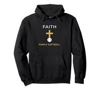 Fe Familia Softbol Cristiano Deportes Religiosos Atleta Sudadera con Capucha