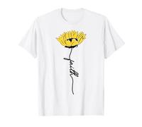 Fe Girasol Línea Arte Culto Cristiano Culto Religoso Camiseta