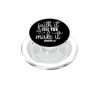 Fe hasta lograrlo - Tipografía Floral Motivacional PopSockets PopGrip para MagSafe