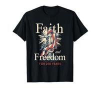 Fe Libertad 4 de Julio de 1776 2026 EE.UU. Religión Cruz Camiseta
