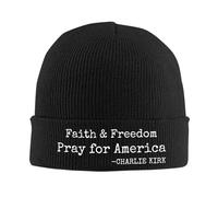 Fe Libertad Reza por Charlie Kirk Gorro Tejido Otoño Invierno Gorro Ancho de Américas Gorros Femenino Masculino Acrílico Casual