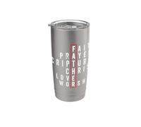 Fe Oración Escritura Cristo Amor Adoración Padre Cristiano Vaso térmico de acero inoxidable de doble pared