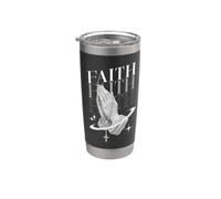 Fe Orando Manos Santo Rosario Cristianos Y2k Estética Vaso térmico de acero inoxidable de doble pared