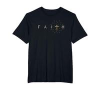 Fe - para Cristianos Seguidores de Cristo Camiseta, Hombre Tallas Grandes, Negro, 4X Alto