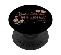 Fe Salmo 46:5 Dios está Dentro de Ella, Ella no caerá Floral PopSockets PopGrip Adhesivo