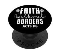 Fe Sin Fronteras Hechos 1:8 Diseño Floral PopSockets PopGrip Adhesivo
