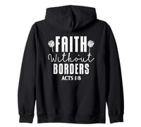 Fe Sin Fronteras Hechos 1:8 Diseño Floral Sudadera con Capucha