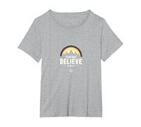 Fe sobre el Miedo a los Hombres | No Temas, creas Solo Inspirador Camiseta, Mujer Tallas Grandes, Gris Jaspeado, 2XL Grande