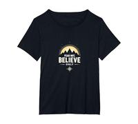 Fe sobre el Miedo a los Hombres | No Temas, creas Solo Inspirador Camiseta, Mujer Tallas Grandes, Negro, 2XL Grande