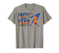 Fe sobre el Miedo Béisbol Escritura Atleta Motivación Camiseta