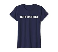 Fe sobre el Miedo Camiseta, Mujer, Azul Marino, XXL