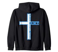 Fe sobre el miedo Christian EMT First Responder ART ON BACK Sudadera con Capucha