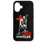 Fe sobre el Miedo Cristiano Motivacional Jesús Cruz Pastor Carcasa para iPhone 16