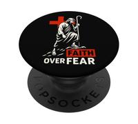 Fe sobre el Miedo Cristiano Motivacional Jesús Cruz Pastor PopSockets PopGrip Adhesivo