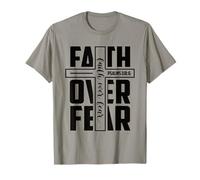 Fe sobre el miedo Cruz cristiana versículo bíblico Salmos 118:6 Camiseta