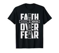 Fe sobre el miedo Cruz cristiana versículo bíblico Salmos 118:6 Camiseta