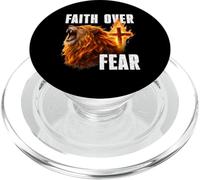 Fe sobre el Miedo León de Judá Cruz Cristiana Jesús Dios PopSockets PopGrip para MagSafe