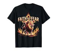 Fe sobre el miedo León de Judá Religión Cristiana Bíblica Camiseta