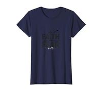 Fe sobre el Miedo: Mensaje Cristiano Inspirador Camiseta, Mujer, Azul Marino, M