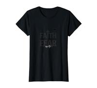 Fe sobre el Miedo: Mensaje Cristiano Inspirador Camiseta, Mujer, Negro, L