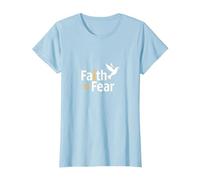 Fe sobre el Miedo: Mensaje Inspirador de Paloma Espiritual Camiseta, Mujer, Azul Bebé, S