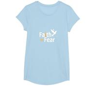 Fe sobre el Miedo: Mensaje Inspirador de Paloma Espiritual Camiseta, Niñas, Azul Bebé, Mediano