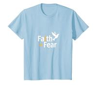 Fe sobre el Miedo: Mensaje Inspirador de Paloma Espiritual Camiseta, Niños, Azul Bebé, 3 años