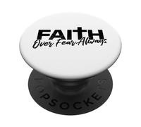 Fe sobre el Miedo Siempre | Confía en Dios Cita Cristiana | Jesús PopSockets PopGrip Adhesivo