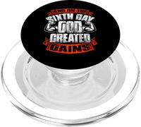 Fe y Fitness Motivación Dios creó Gains Gym Design PopSockets PopGrip para MagSafe
